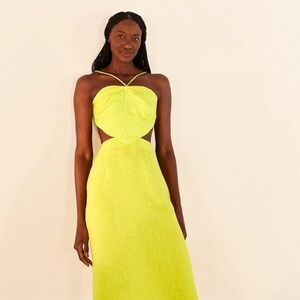 FARM Rio Vibrant Yellow Midi Dress